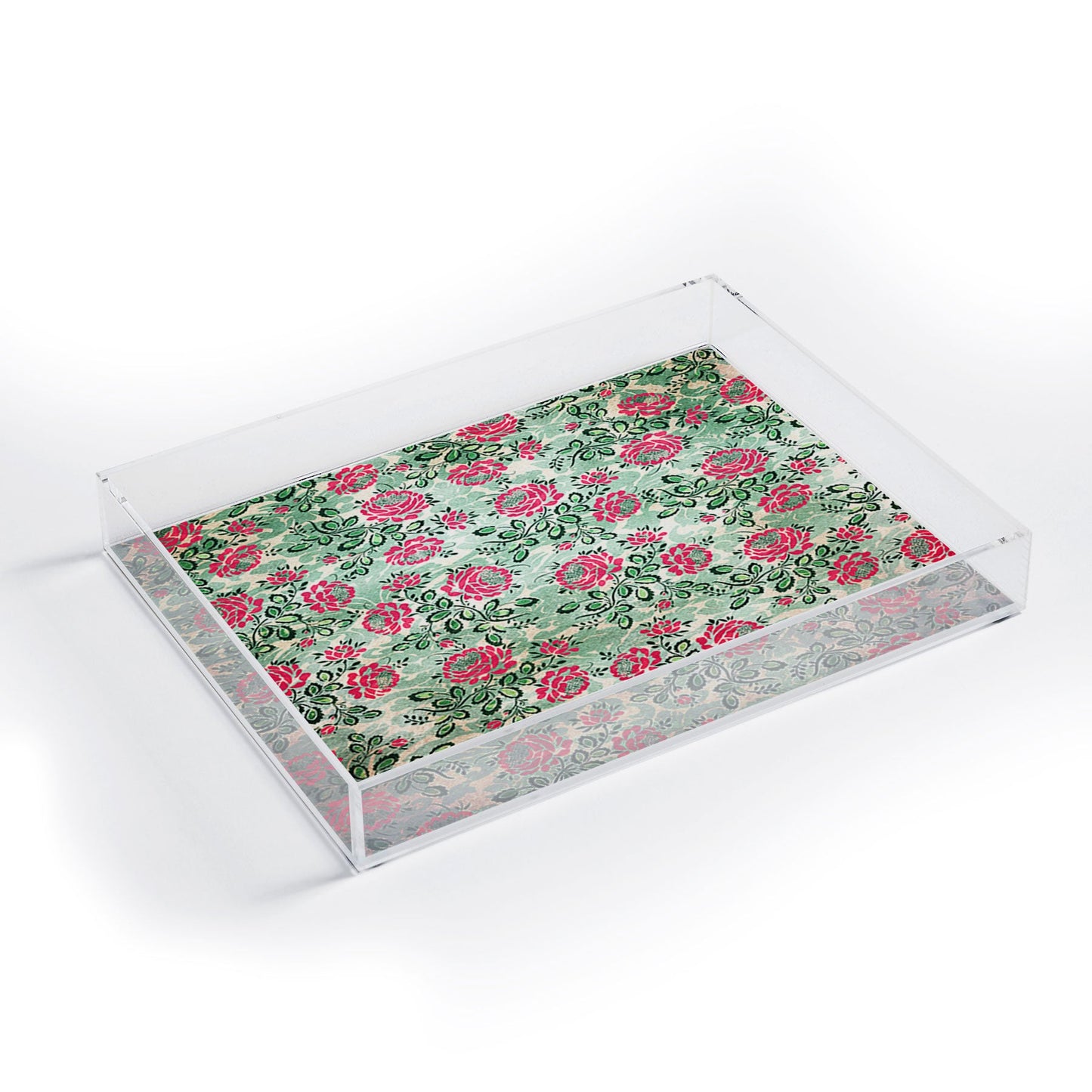 Belle13 Retro French Floral Pattern Acrylic Tray