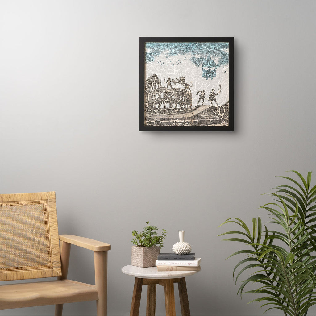 Belle13 Rome Vintage Map Framed Wall Art