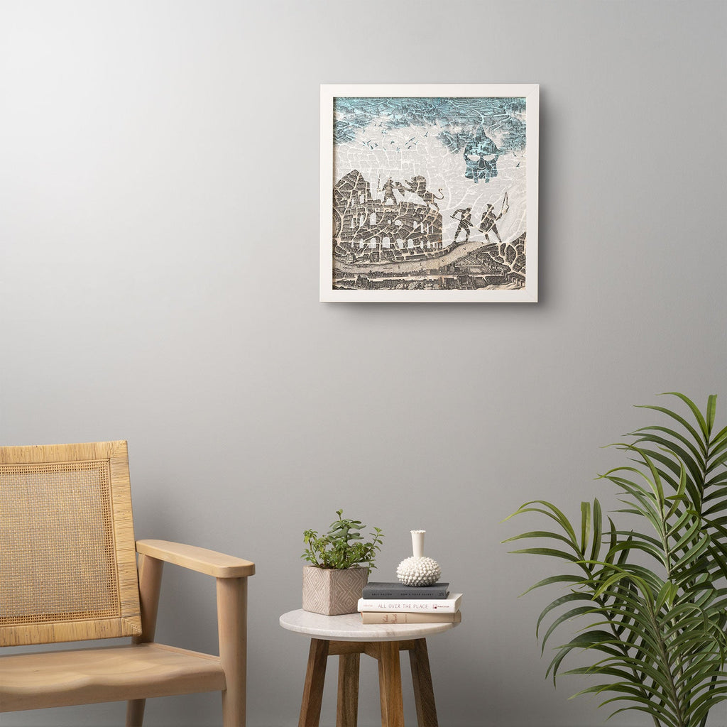 Belle13 Rome Vintage Map Framed Wall Art