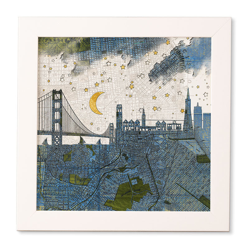 Belle13 San Francisco Starry Night Framed Wall Art
