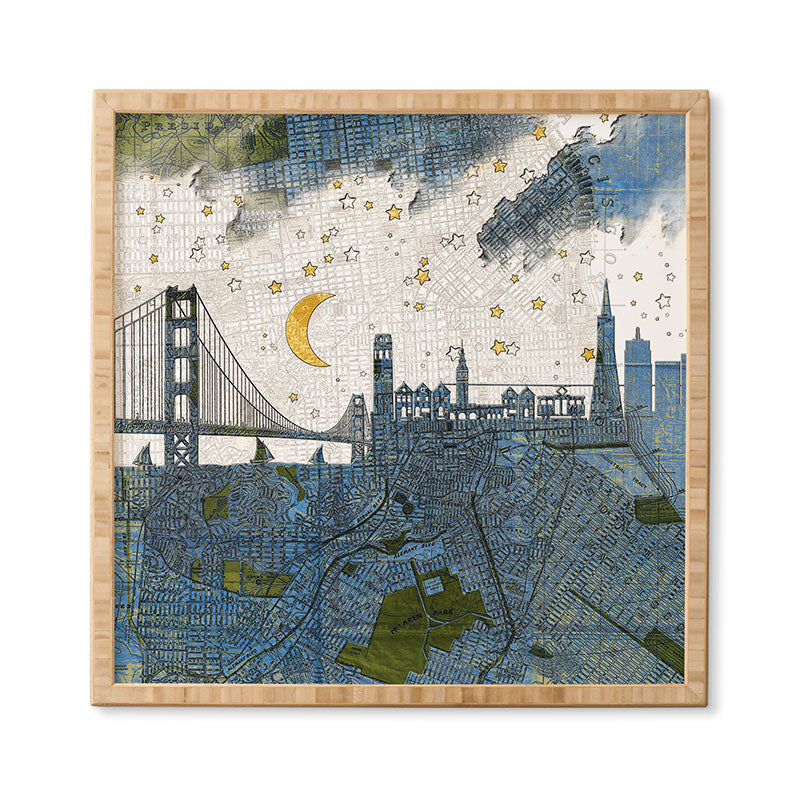 Belle13 San Francisco Starry Night Framed Wall Art