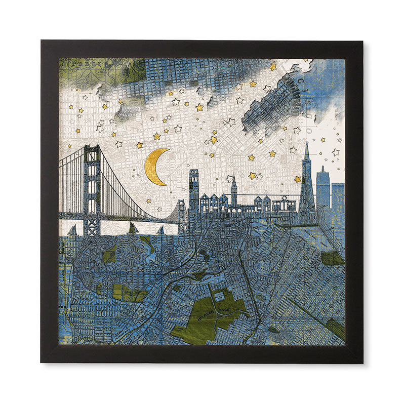 Belle13 San Francisco Starry Night Framed Wall Art