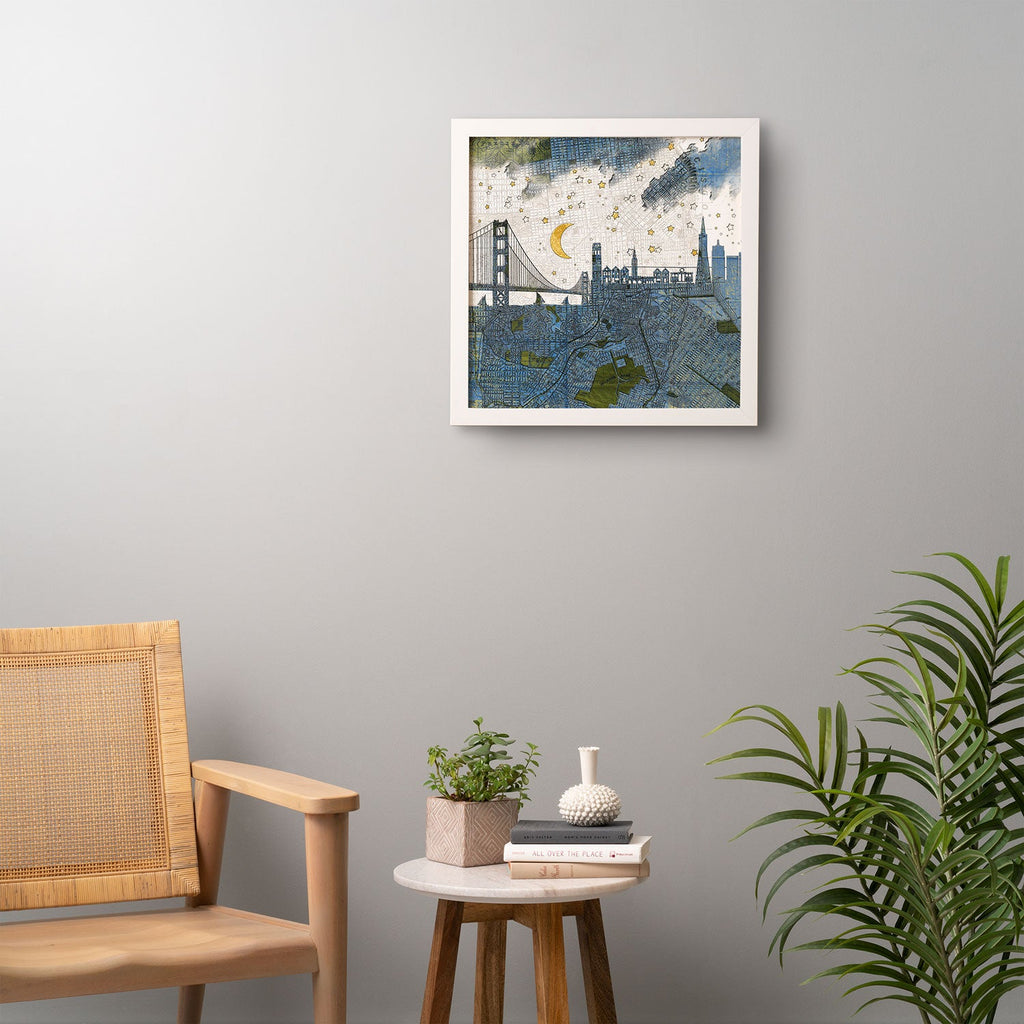 Belle13 San Francisco Starry Night Framed Wall Art