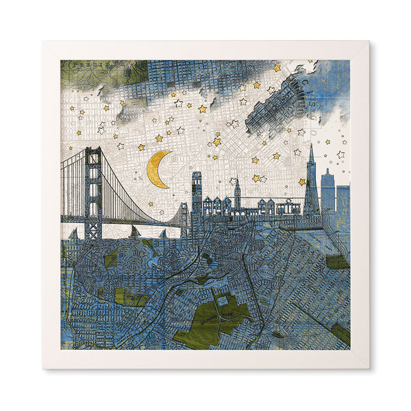 Belle13 San Francisco Starry Night Framed Wall Art