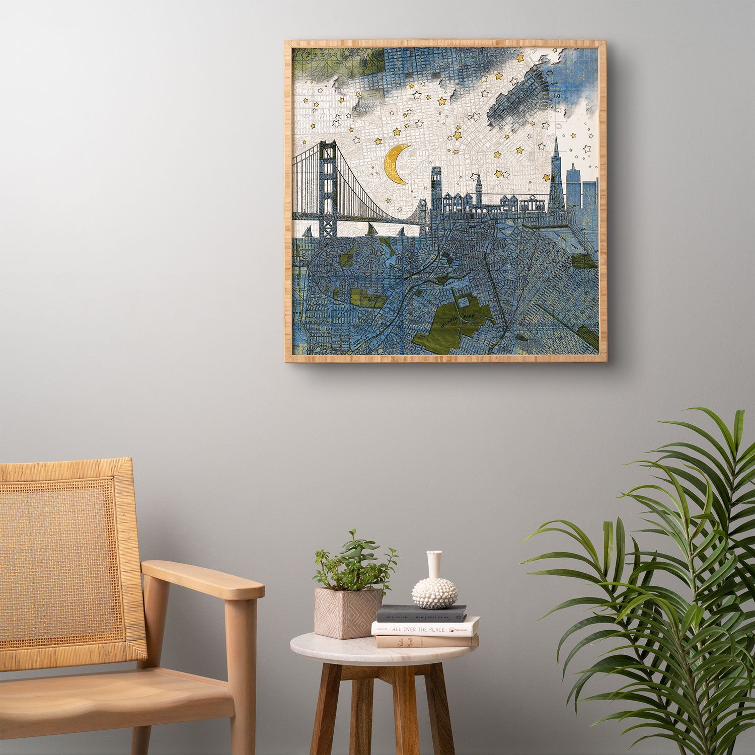 Belle13 San Francisco Starry Night Framed Wall Art