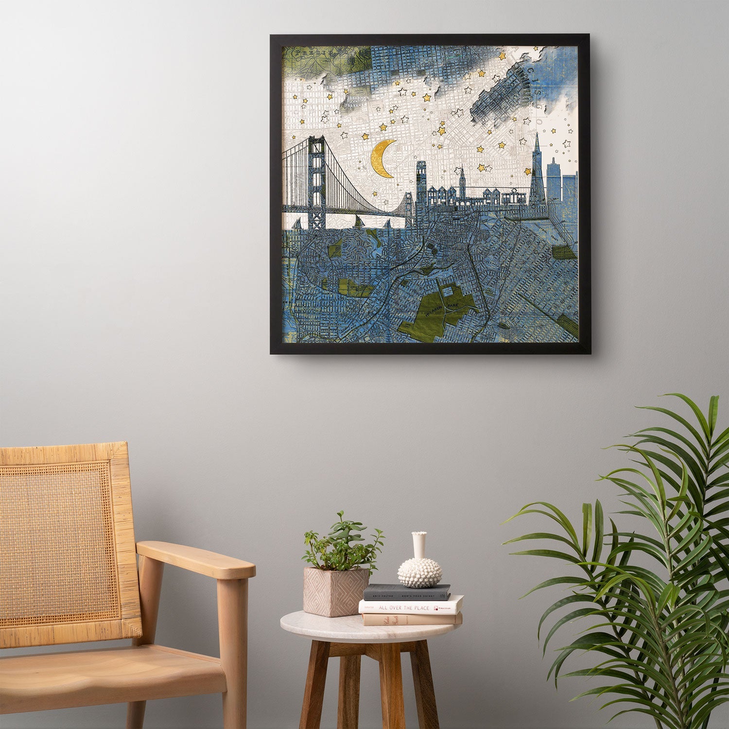 Belle13 San Francisco Starry Night Framed Wall Art