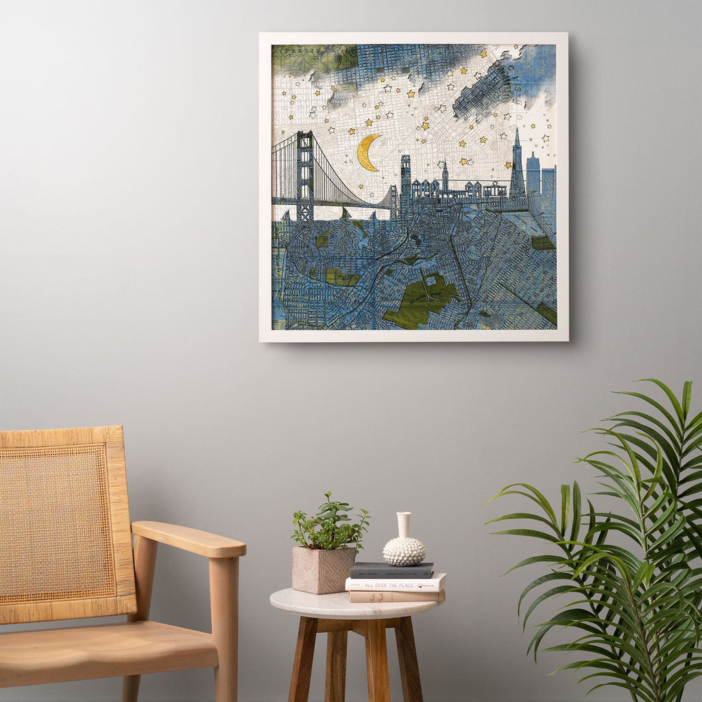 Belle13 San Francisco Starry Night Framed Wall Art