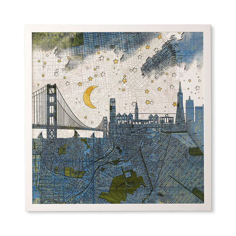 Belle13 San Francisco Starry Night Framed Wall Art