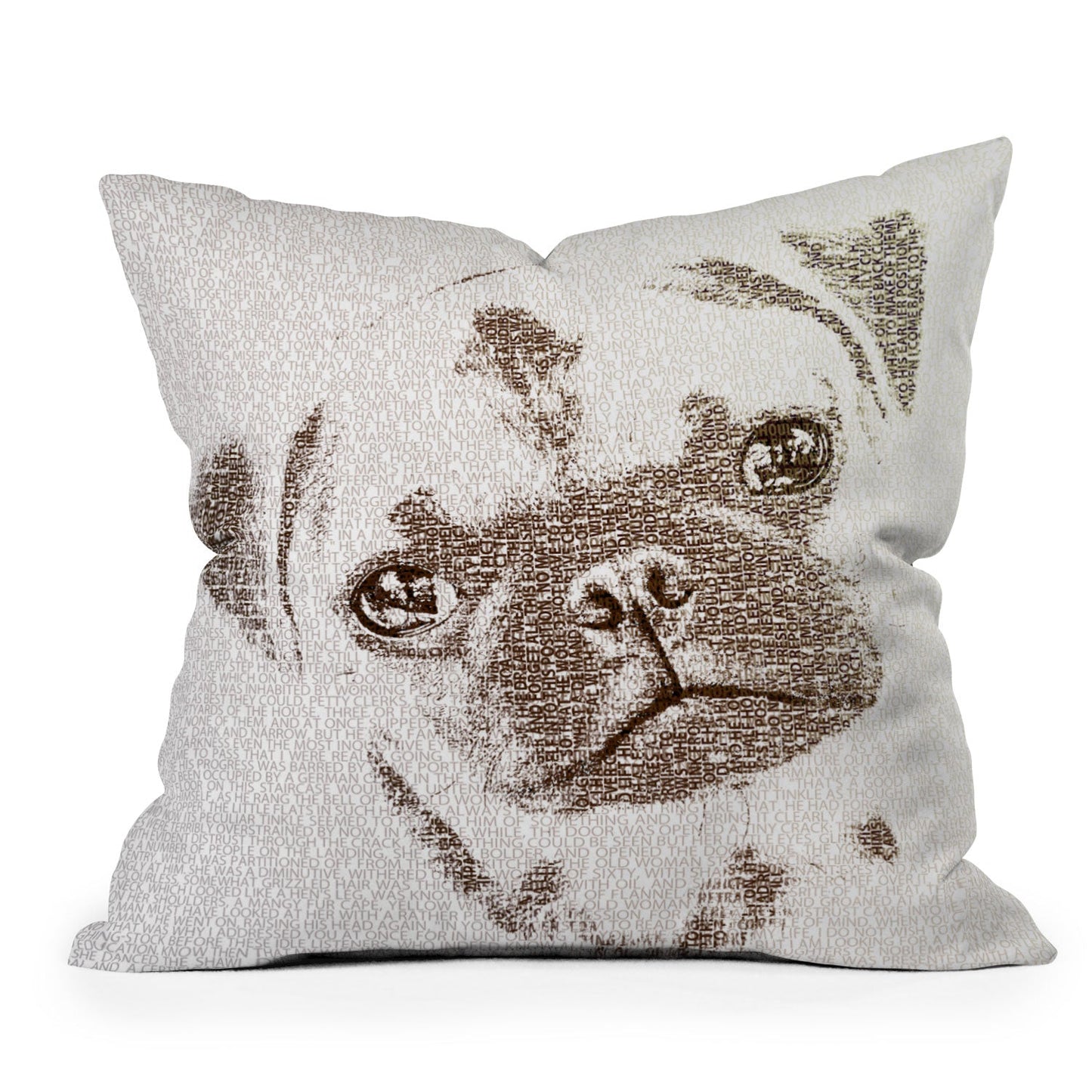 Belle13 The Intellectual Pug Throw Pillow