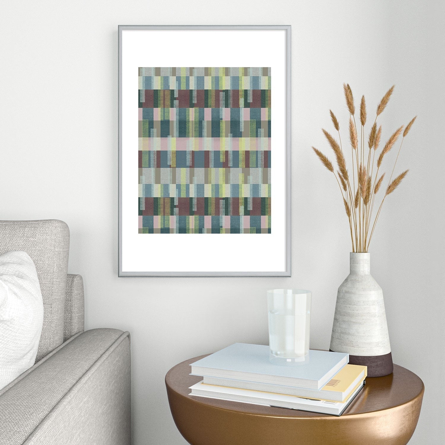 Marta Barragan Camarasa Dynamic Linear Blocks Metal Framed Art Print
