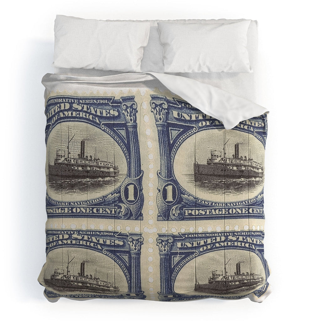 DENY Designs 1901 1c Fast Lake Navigation Stamps Comforter