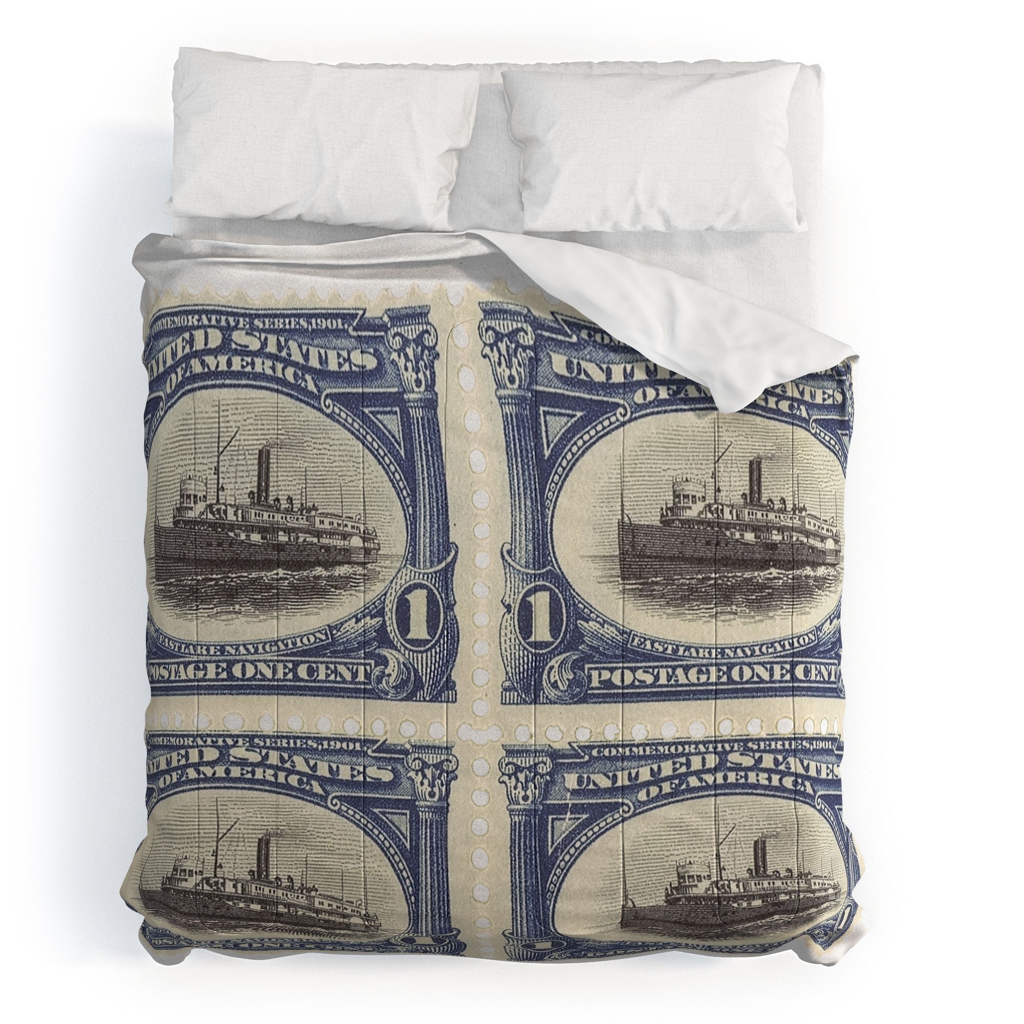 DENY Designs 1901 1c Fast Lake Navigation Stamps Comforter