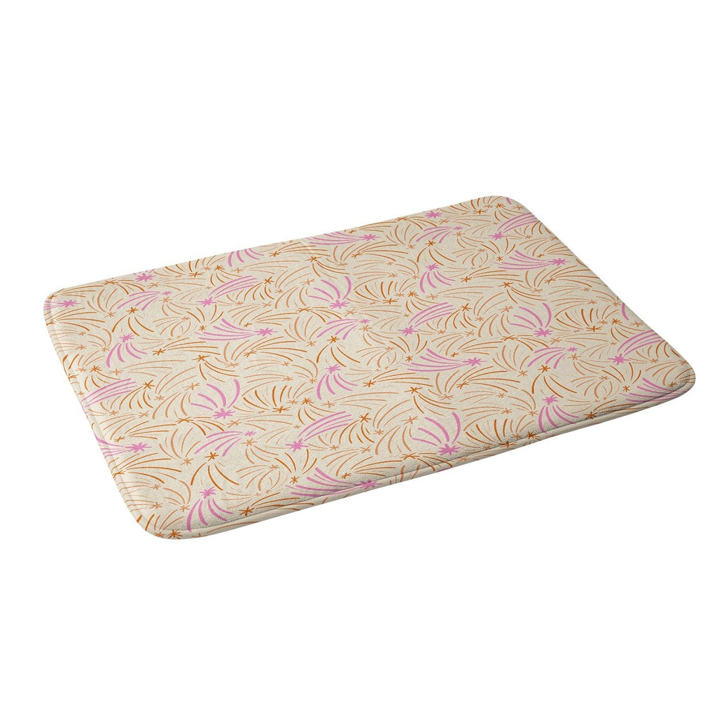 Little Om Pattern Shooting Stars cream Memory Foam Bath Mat