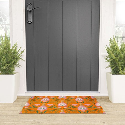 Design by Spark Rose Bubbly And Florals Welcome Mat