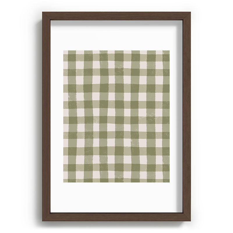 Menina Lisboa Rustic Green Plaid Recessed Framing Rectangle