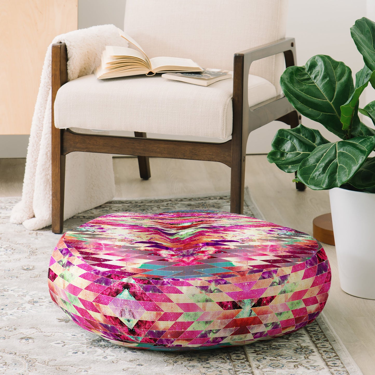 Bianca Green Ancient Star Floor Pillow Round
