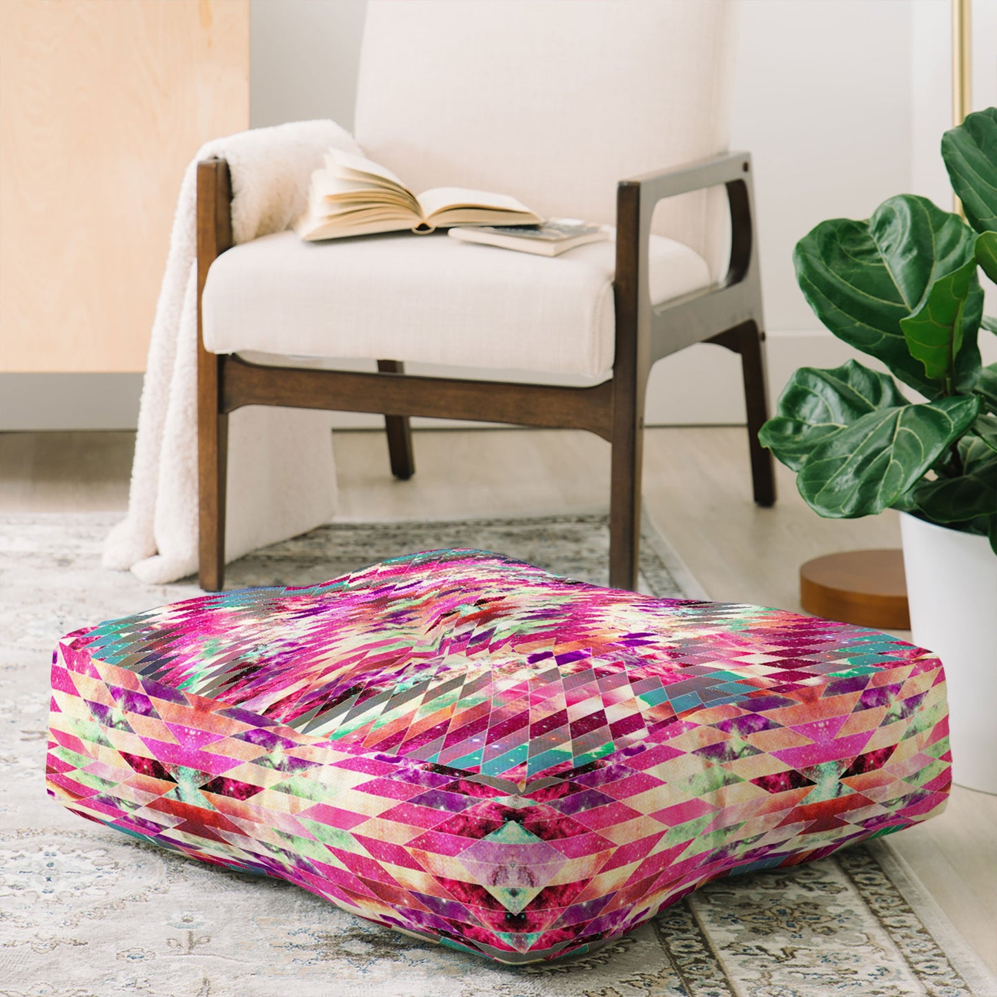 Bianca Green Ancient Star Floor Pillow Square