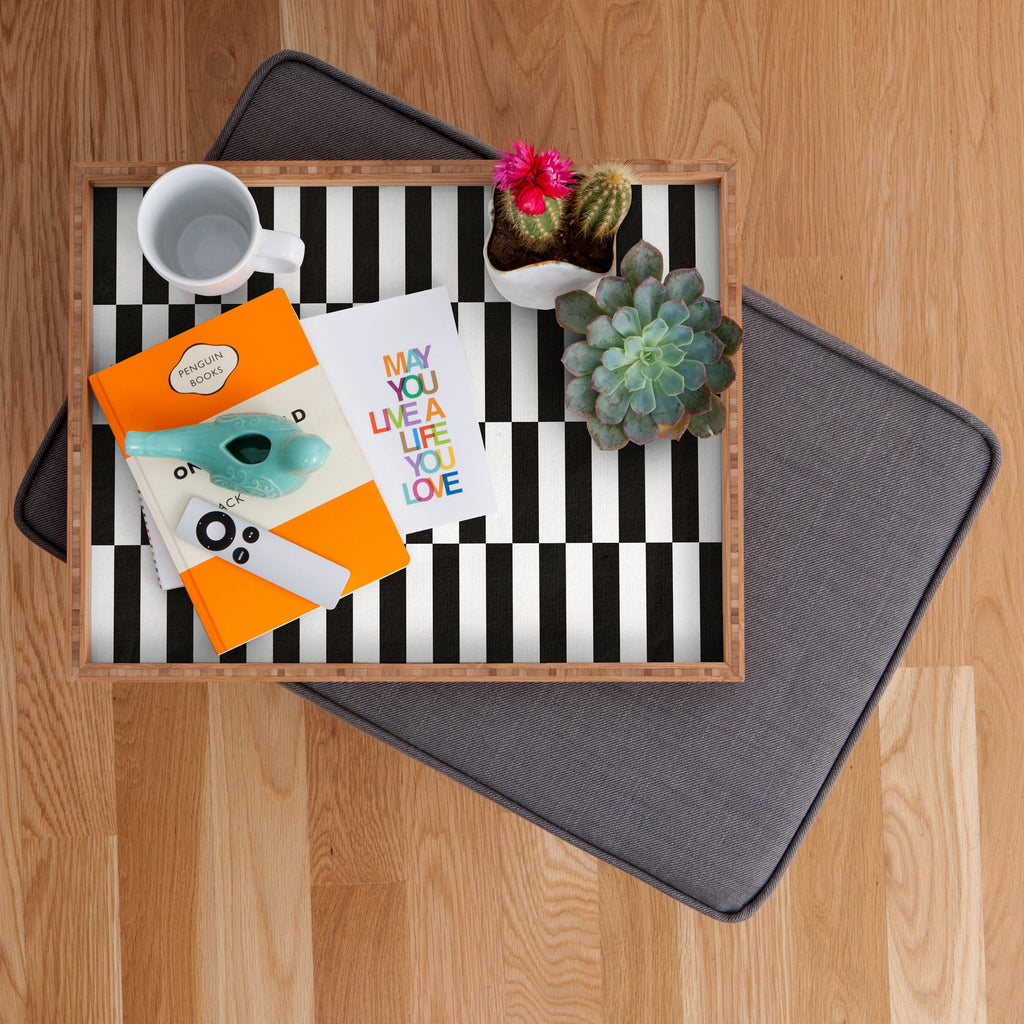 Bianca Green Black And White Order Rectangular Tray