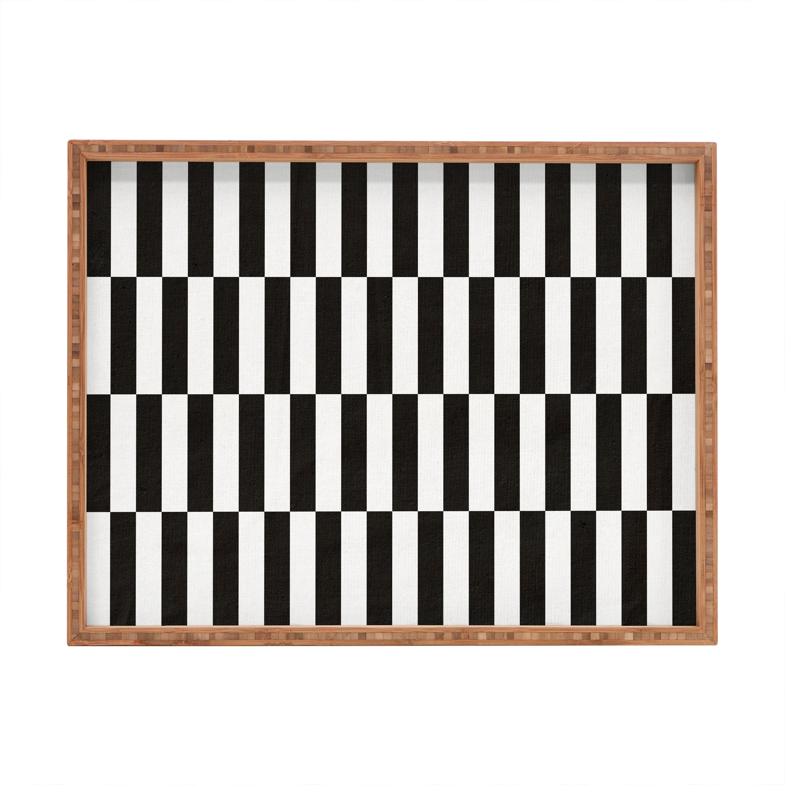 Bianca Green Black And White Order Rectangular Tray