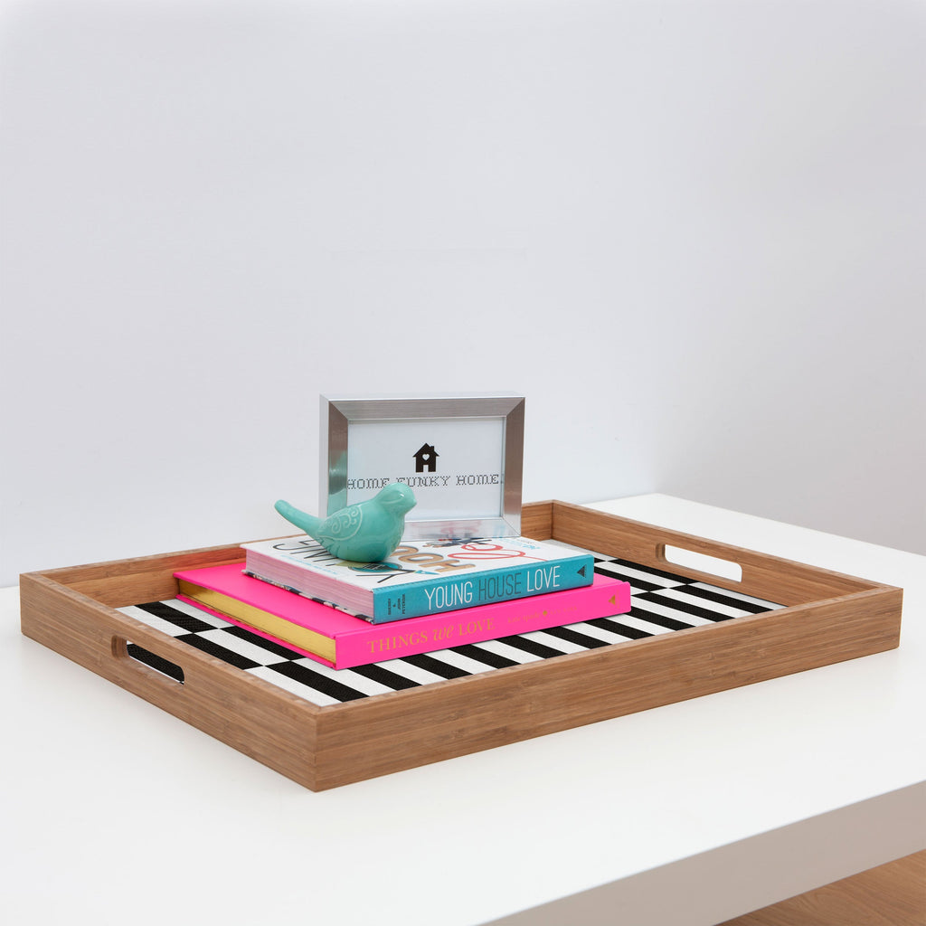 Bianca Green Black And White Order Rectangular Tray