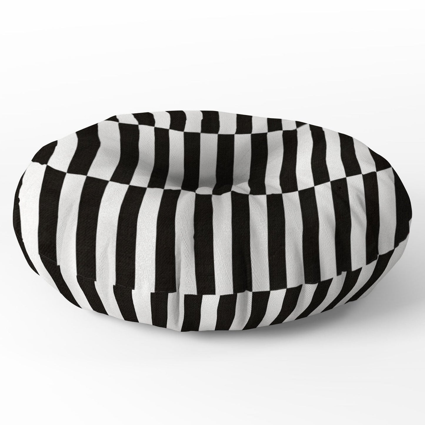 Bianca Green Black And White Order Floor Pillow Round