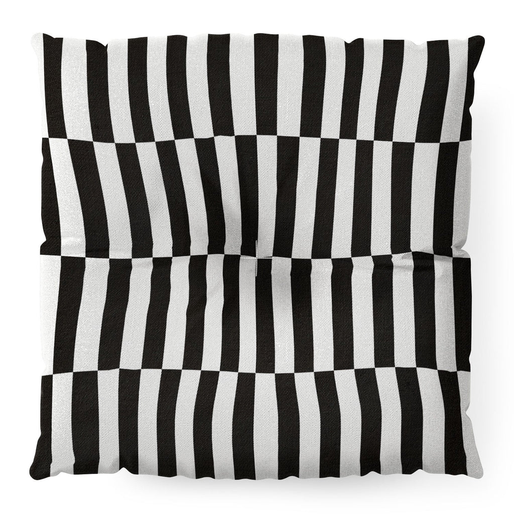 Bianca Green Black And White Order Floor Pillow Square