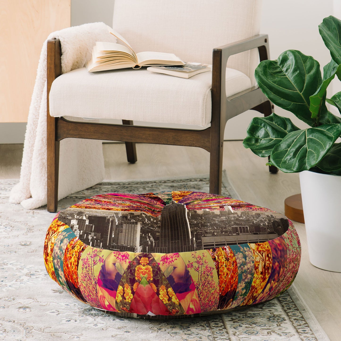 Bianca Green Blooming NY Floor Pillow Round