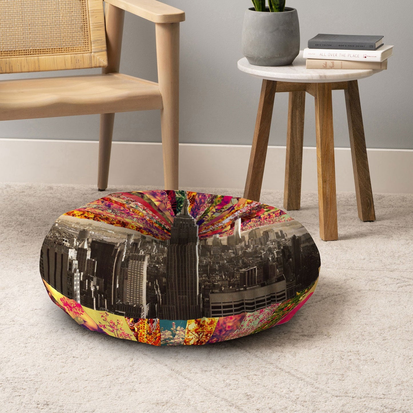 Bianca Green Blooming NY Floor Pillow Round