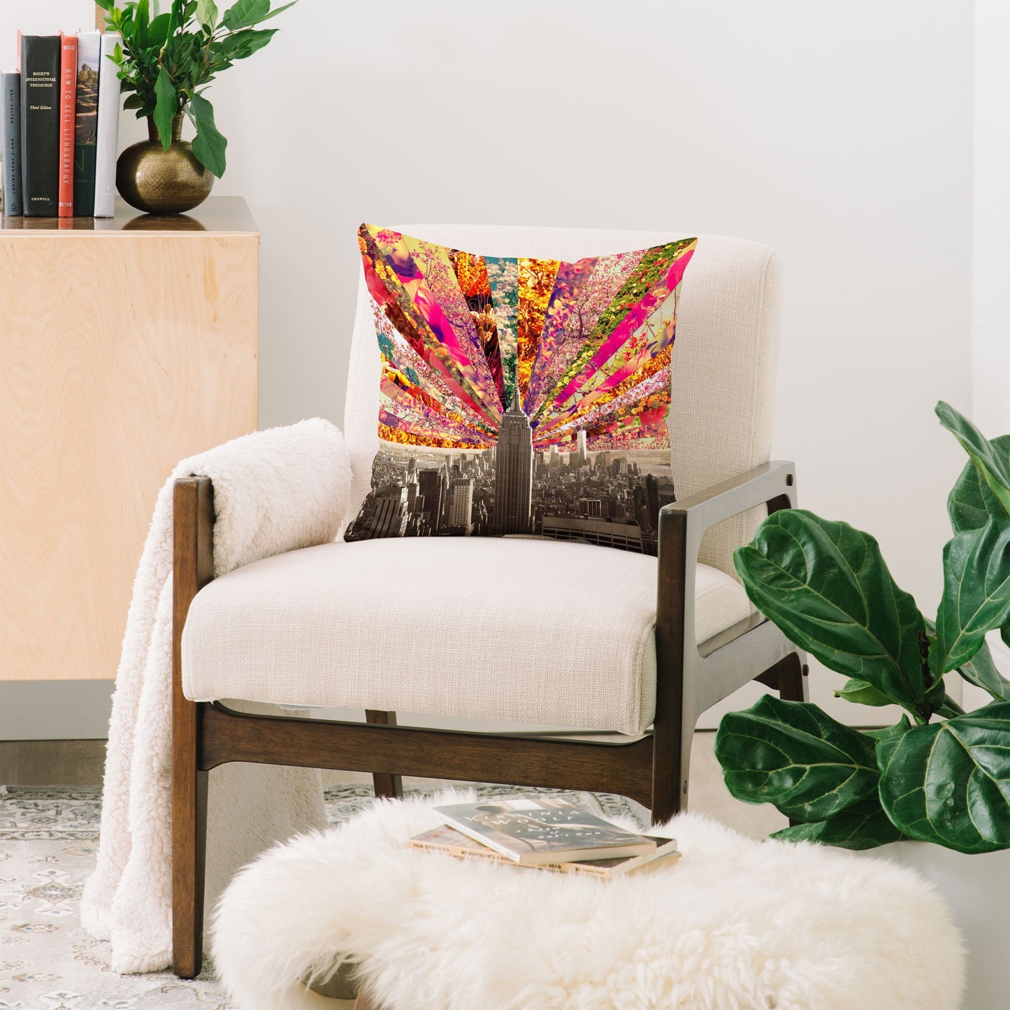 Bianca Green Blooming NY Throw Pillow