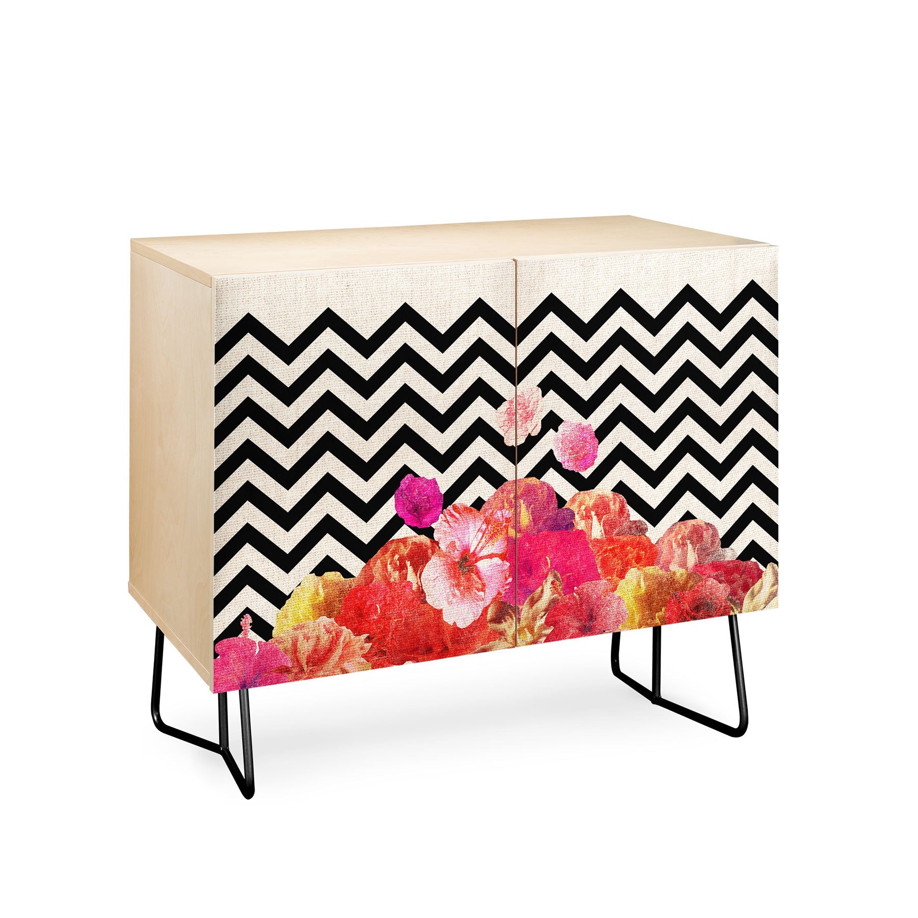Bianca Green Chevron Flora 2 Credenza