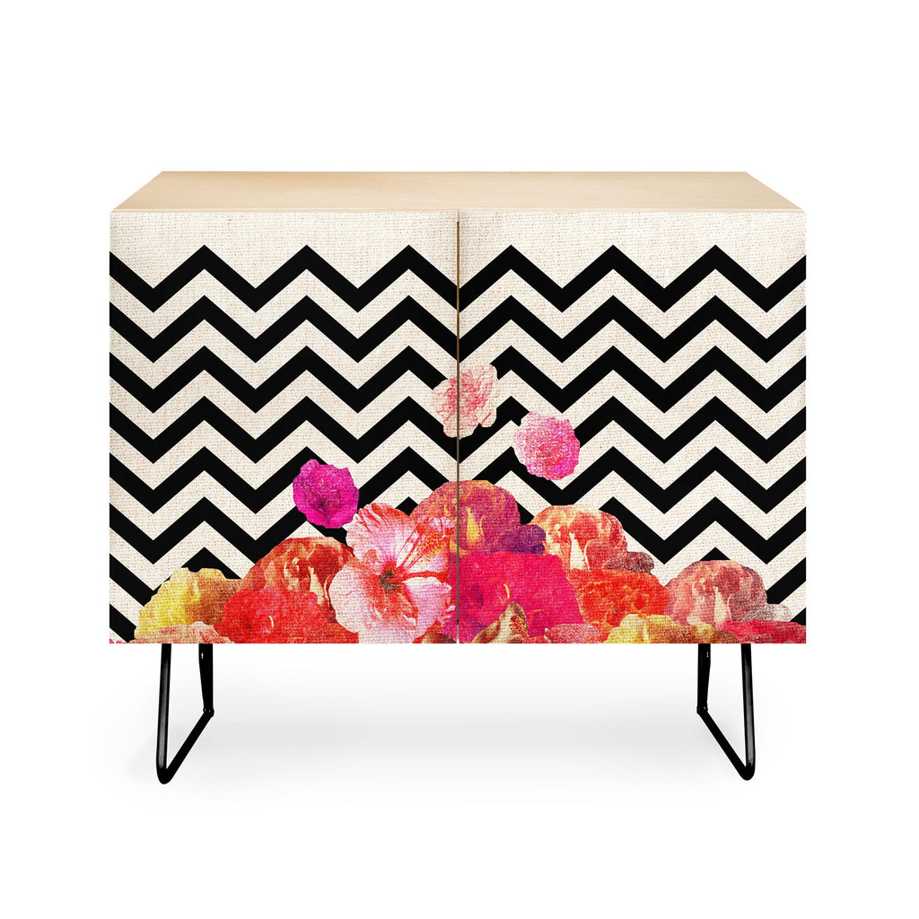 Bianca Green Chevron Flora 2 Credenza