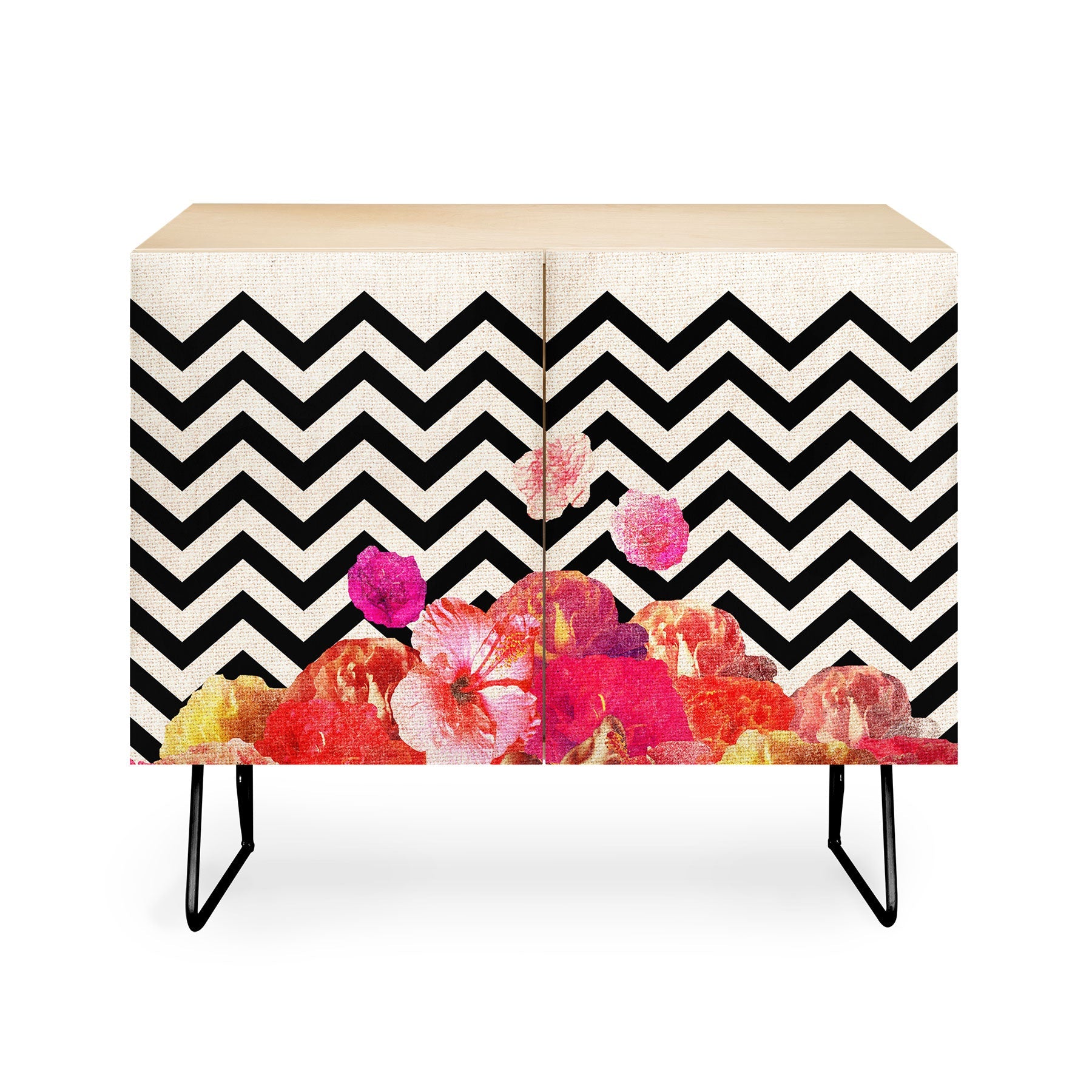 Bianca Green Chevron Flora 2 Credenza