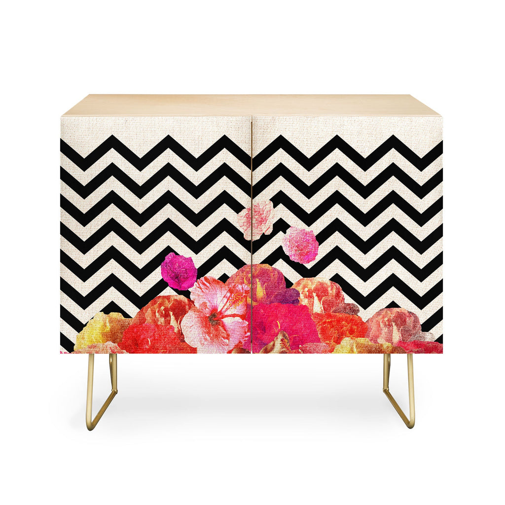 Bianca Green Chevron Flora 2 Credenza
