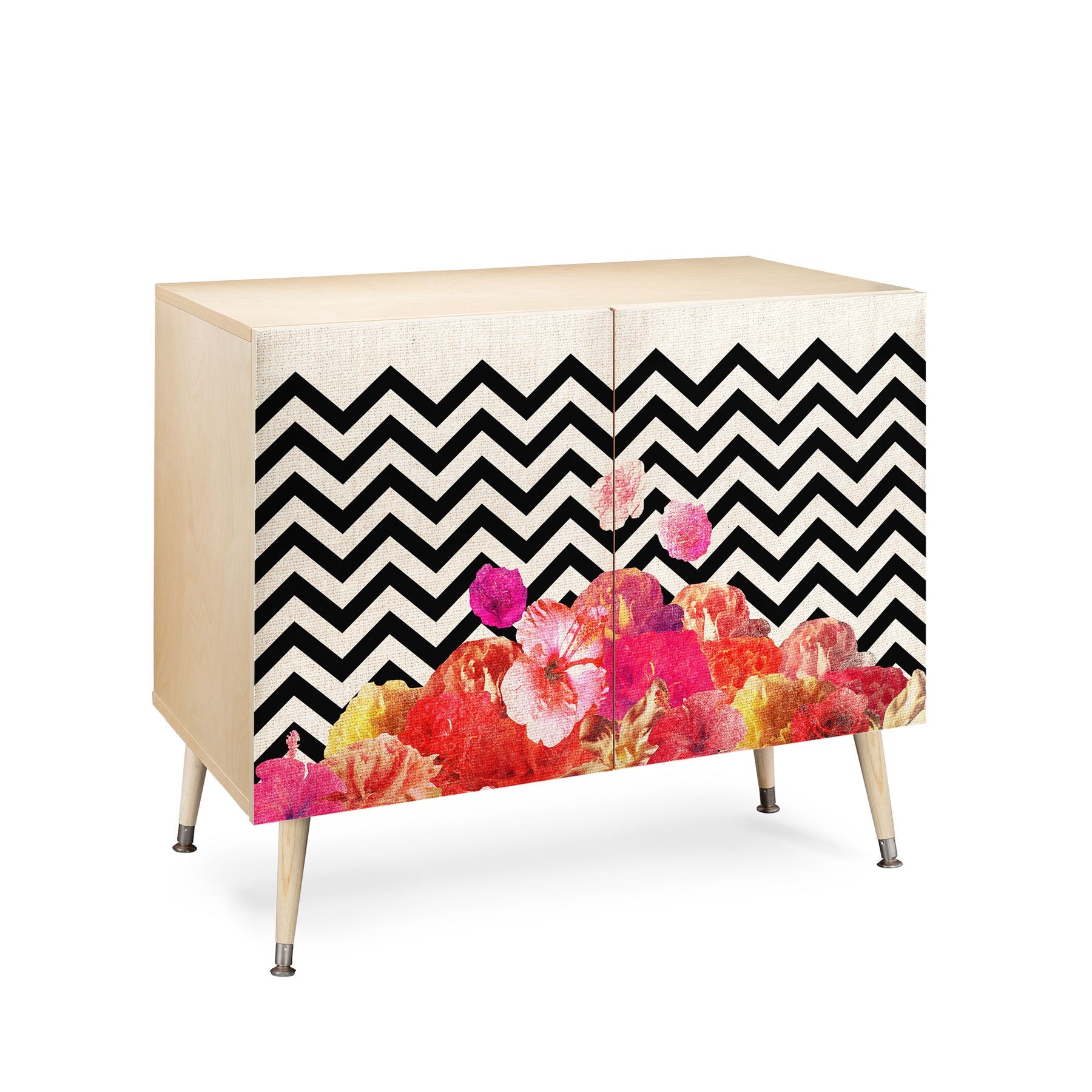 Bianca Green Chevron Flora 2 Credenza