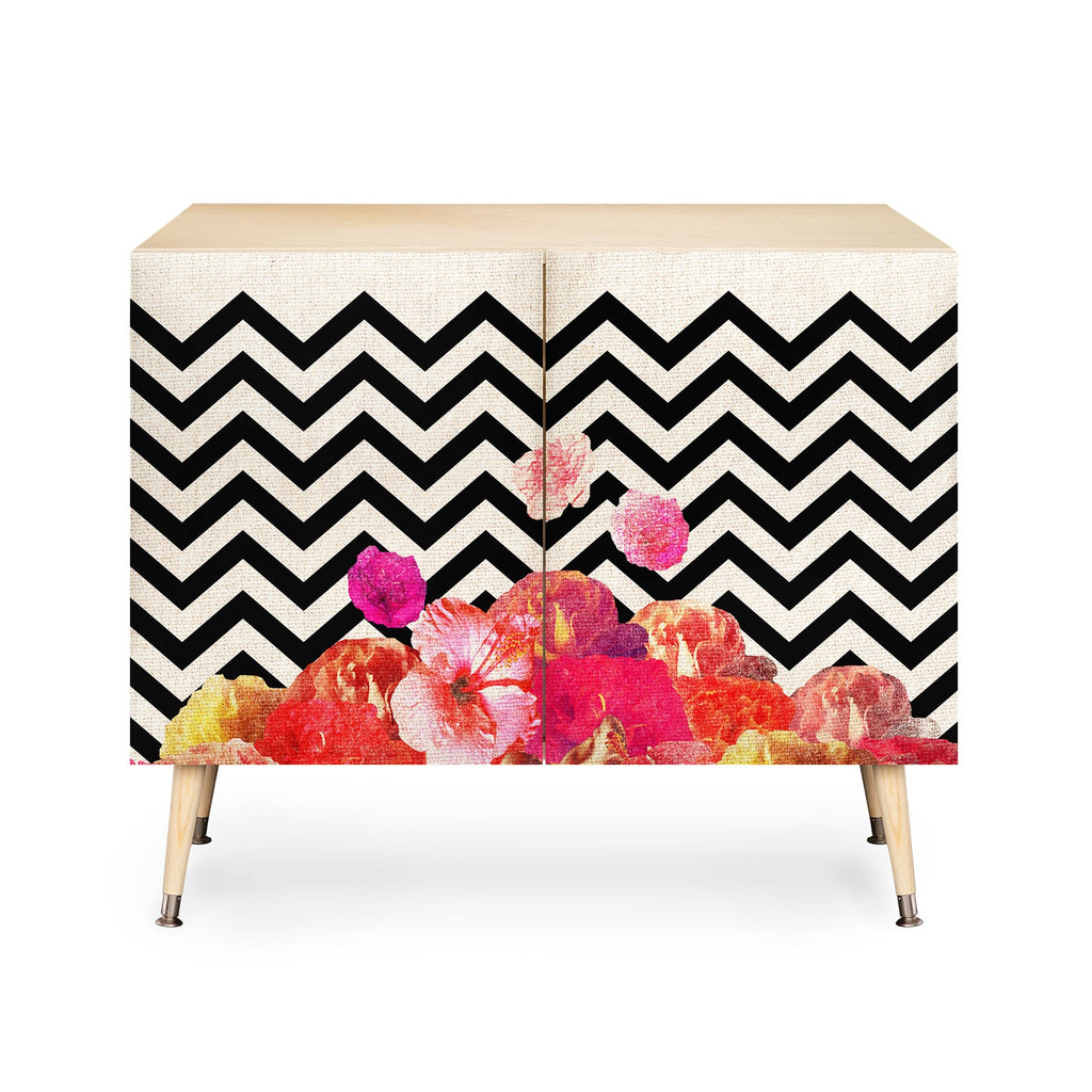 Bianca Green Chevron Flora 2 Credenza