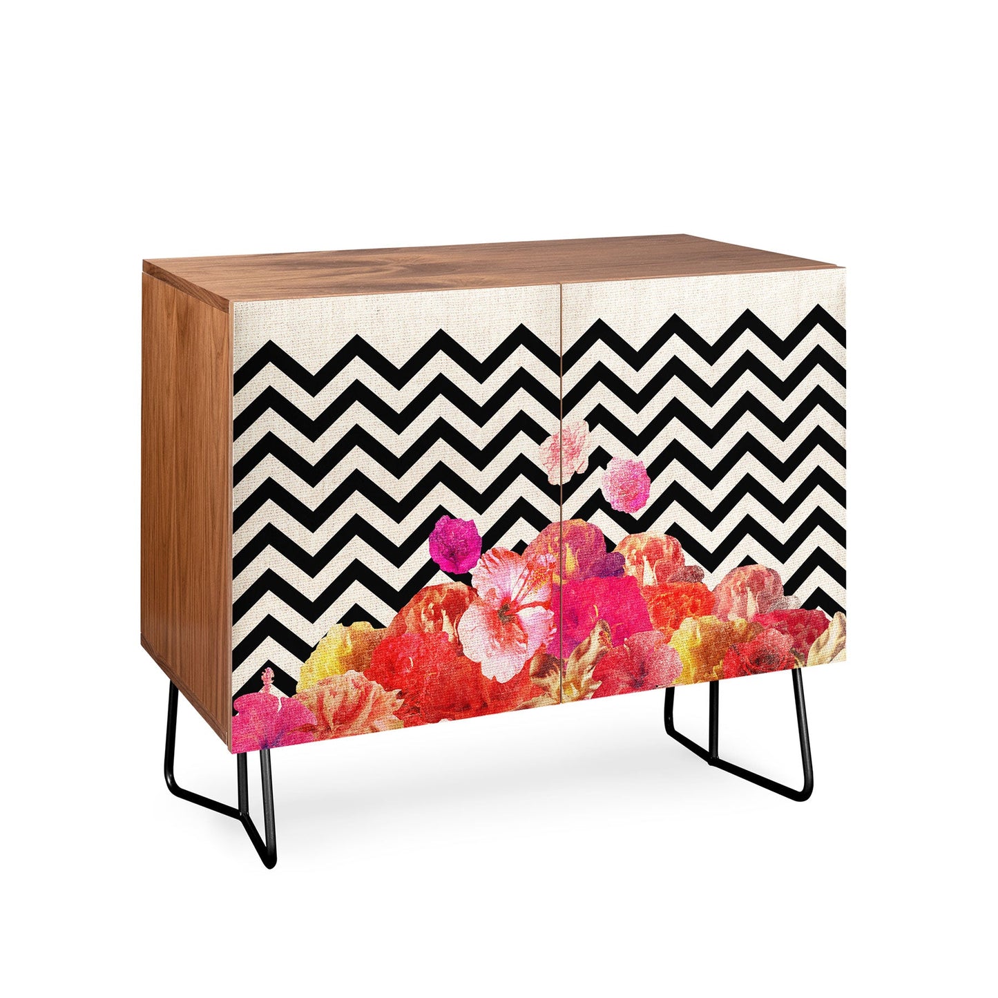 Bianca Green Chevron Flora 2 Credenza