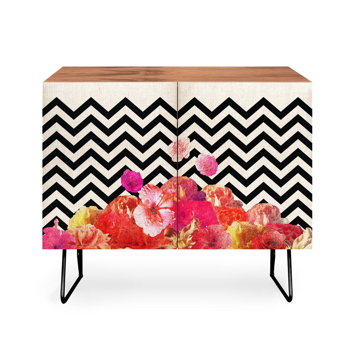 Bianca Green Chevron Flora 2 Credenza