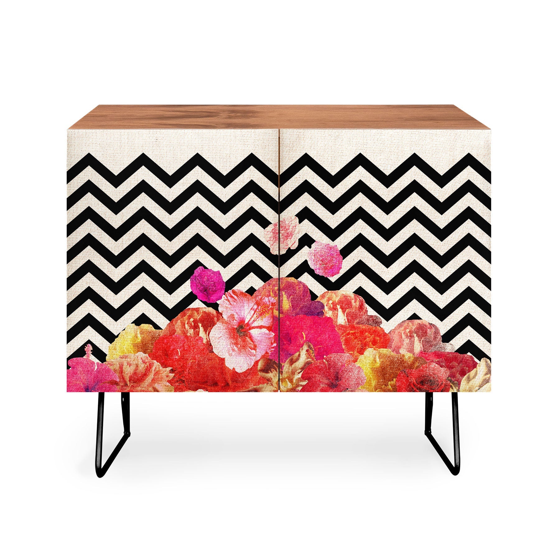Bianca Green Chevron Flora 2 Credenza