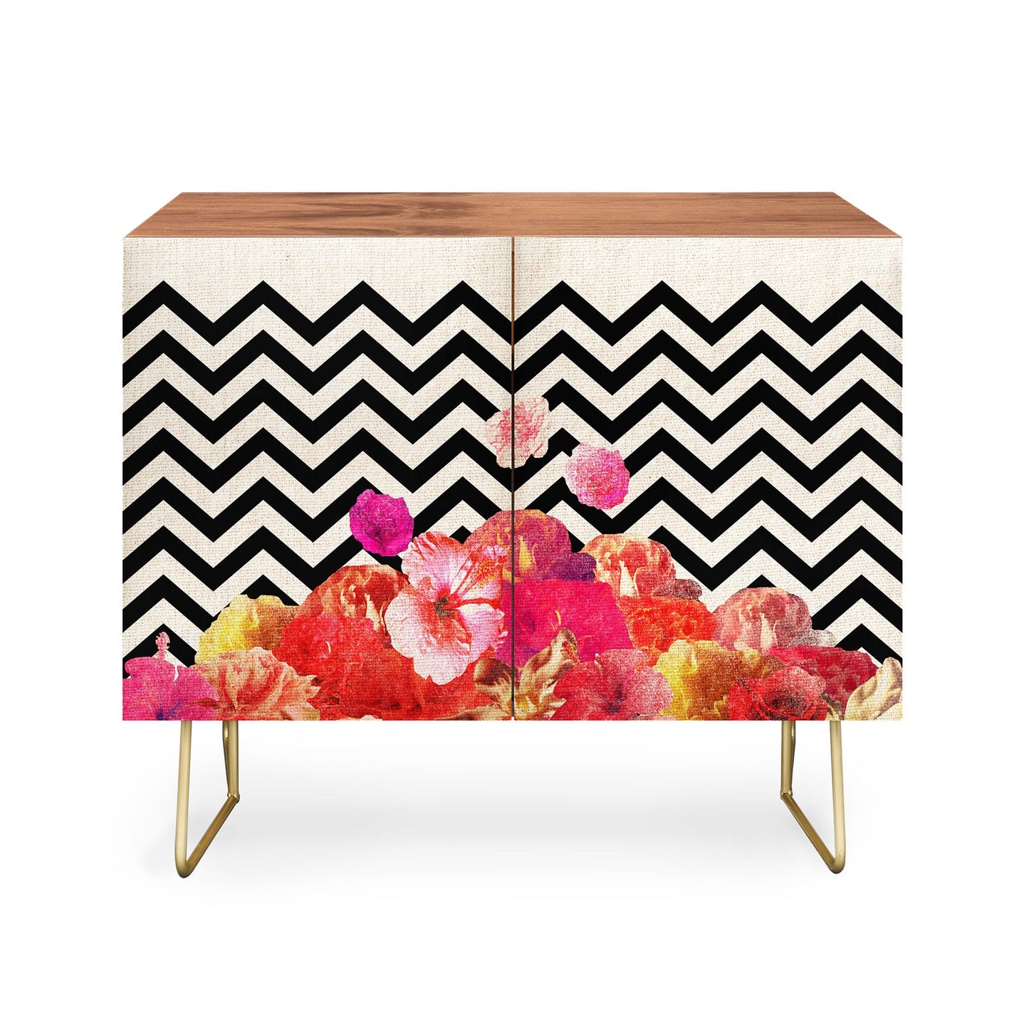 Bianca Green Chevron Flora 2 Credenza
