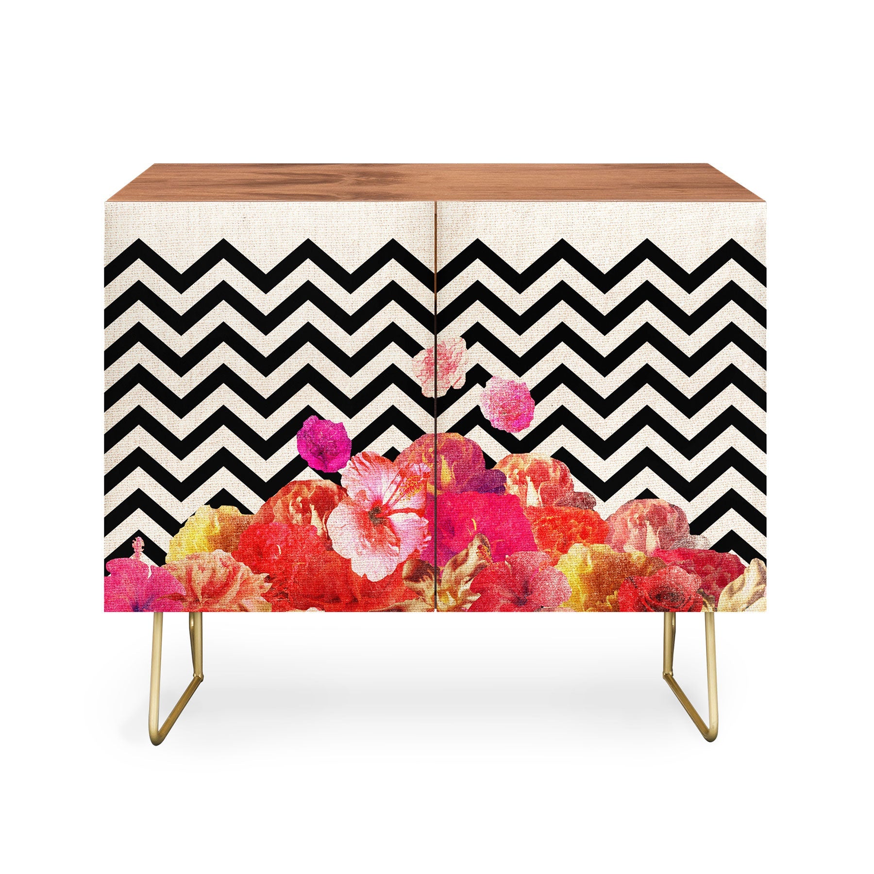 Bianca Green Chevron Flora 2 Credenza
