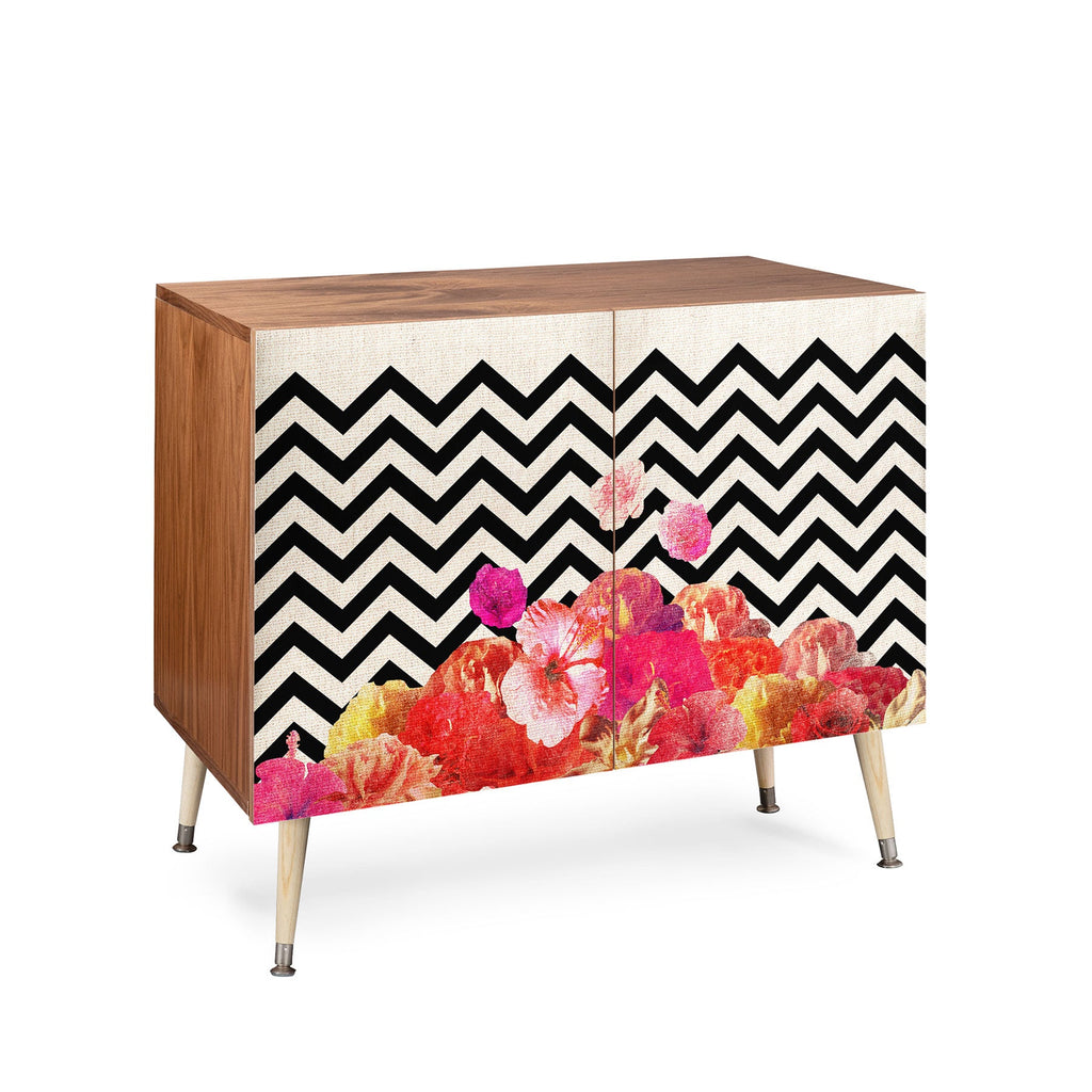 Bianca Green Chevron Flora 2 Credenza