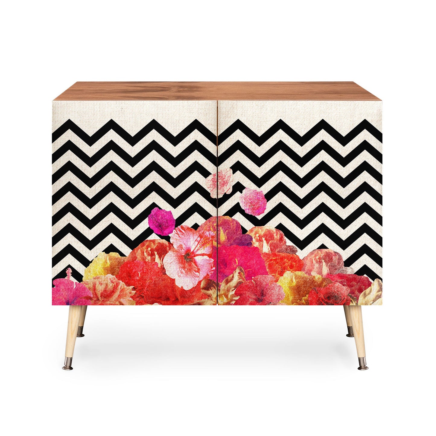 Bianca Green Chevron Flora 2 Credenza