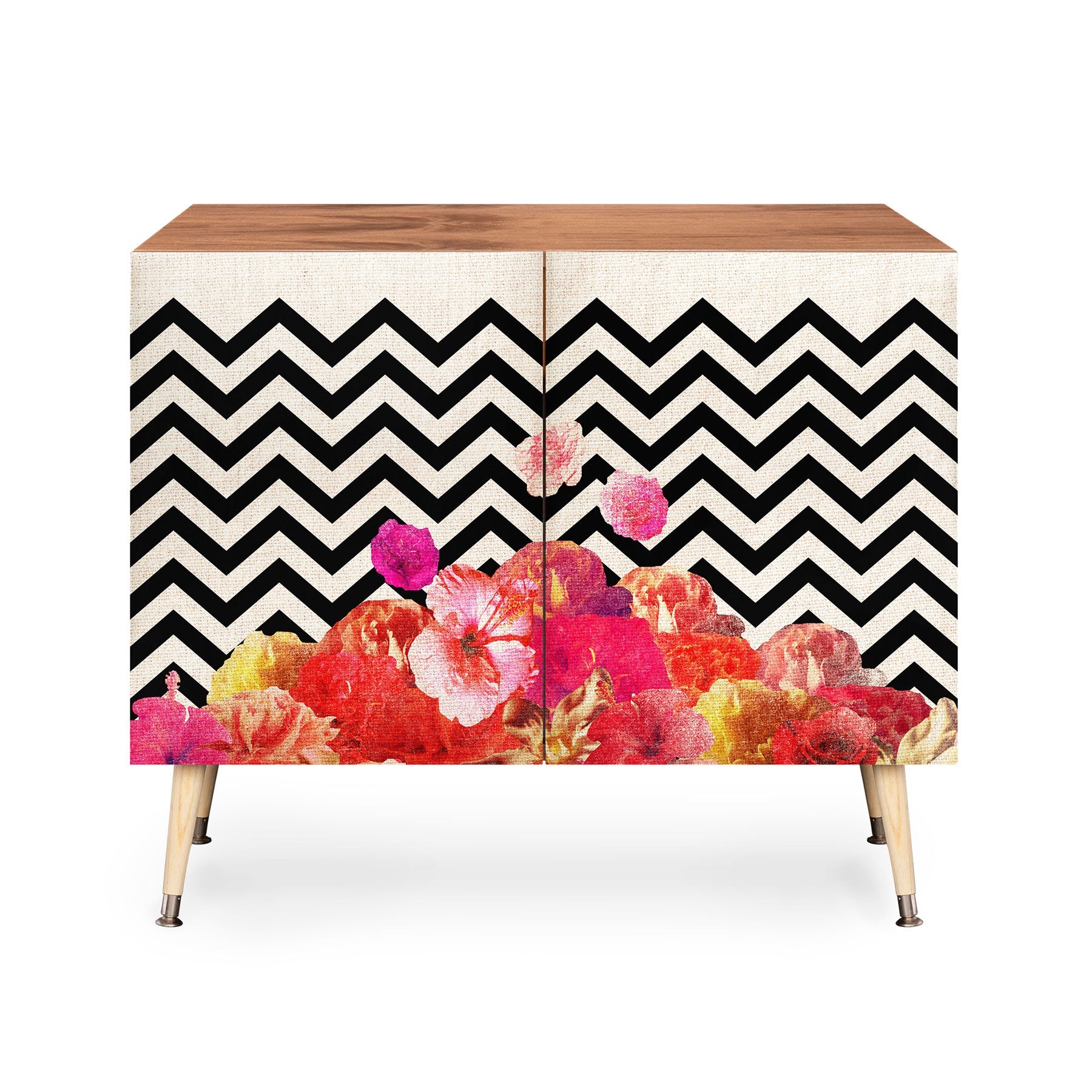 Bianca Green Chevron Flora 2 Credenza