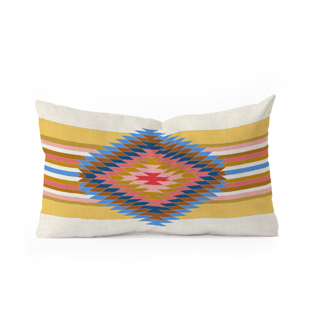 Bianca Green Fiesta Blue Oblong Throw Pillow