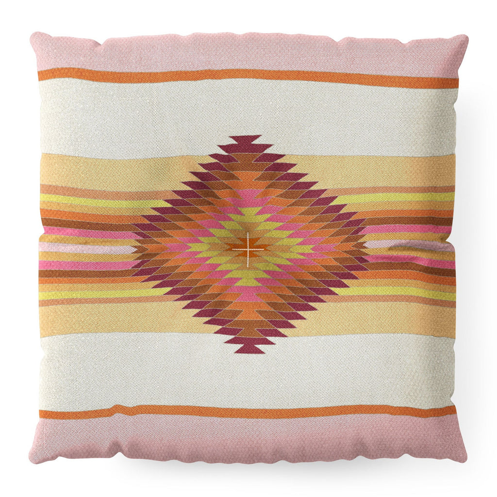 Bianca Green Fiesta Rose Floor Pillow Square