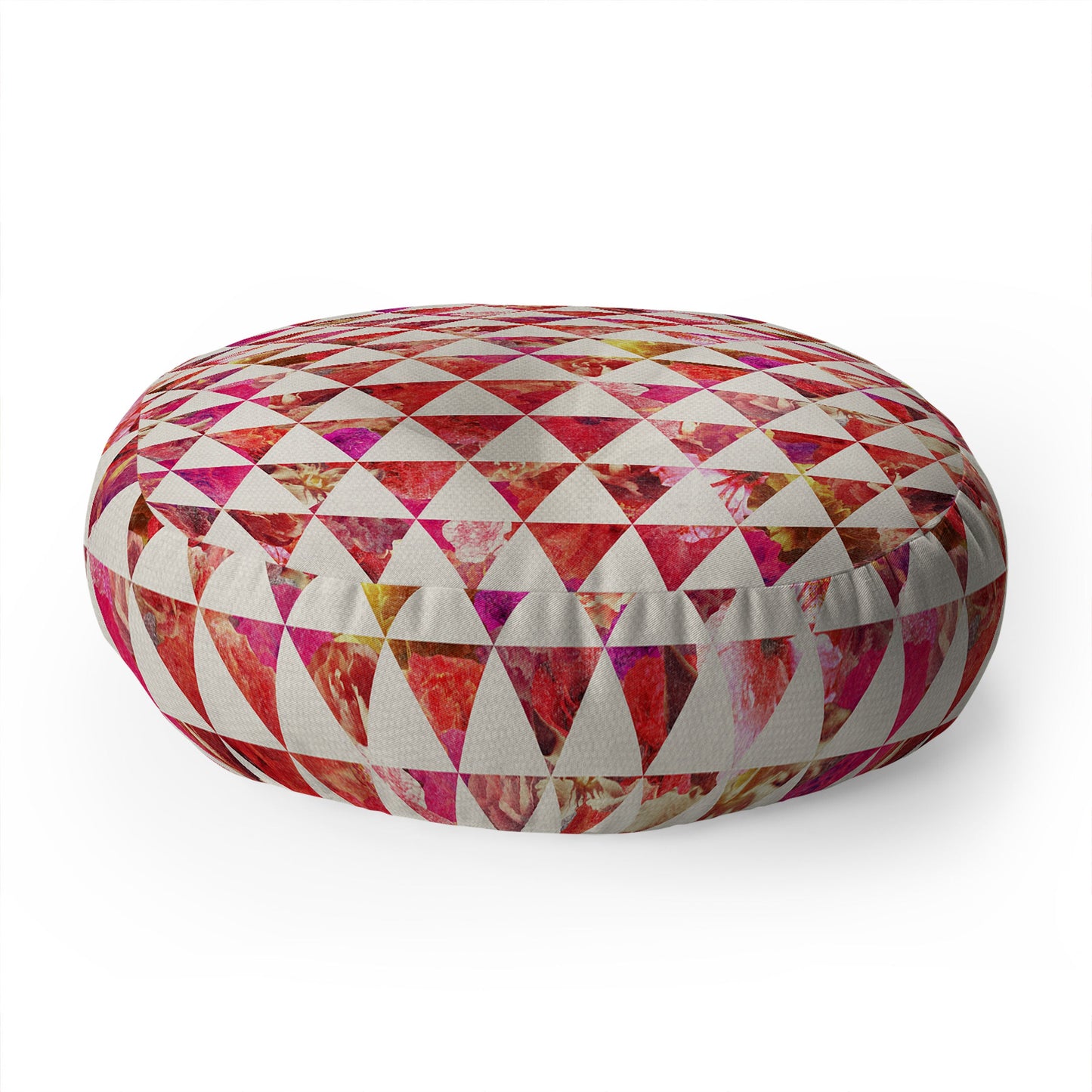 Bianca Green Floral Flowww Pink Floor Pillow Round
