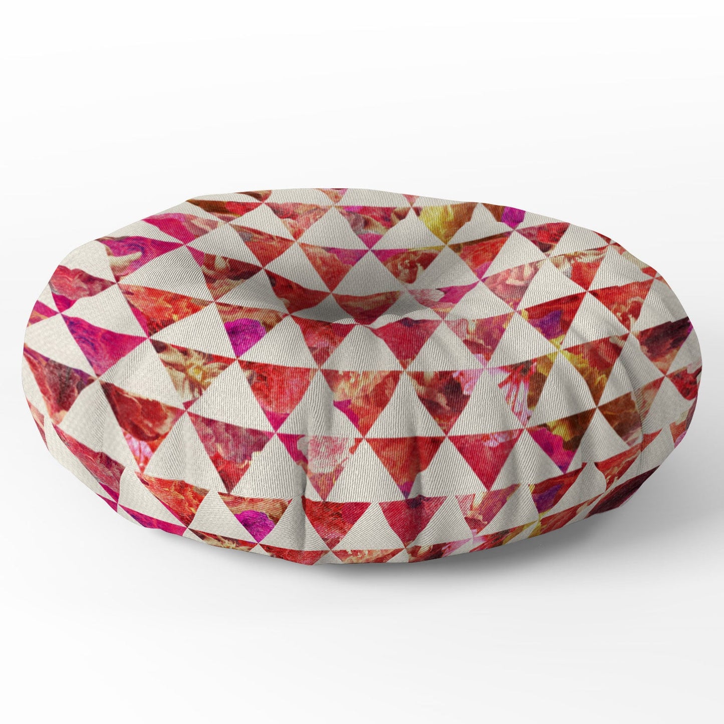 Bianca Green Floral Flowww Pink Floor Pillow Round