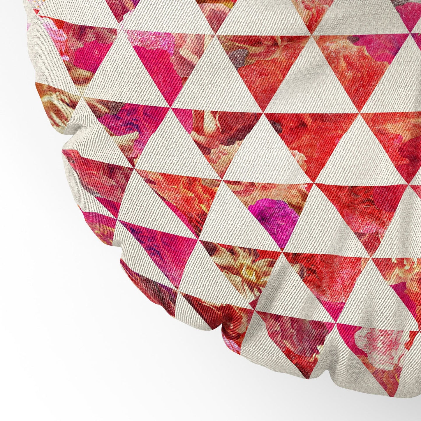 Bianca Green Floral Flowww Pink Floor Pillow Round