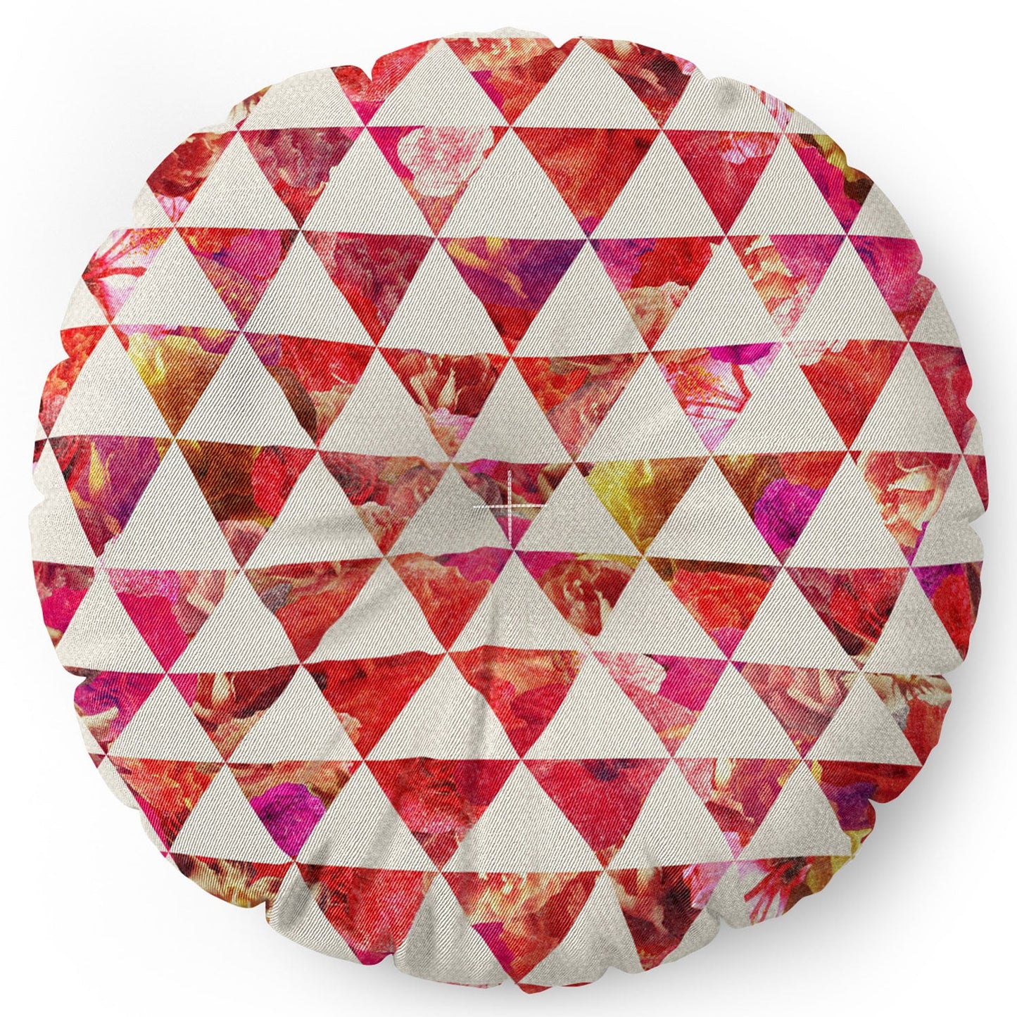 Bianca Green Floral Flowww Pink Floor Pillow Round
