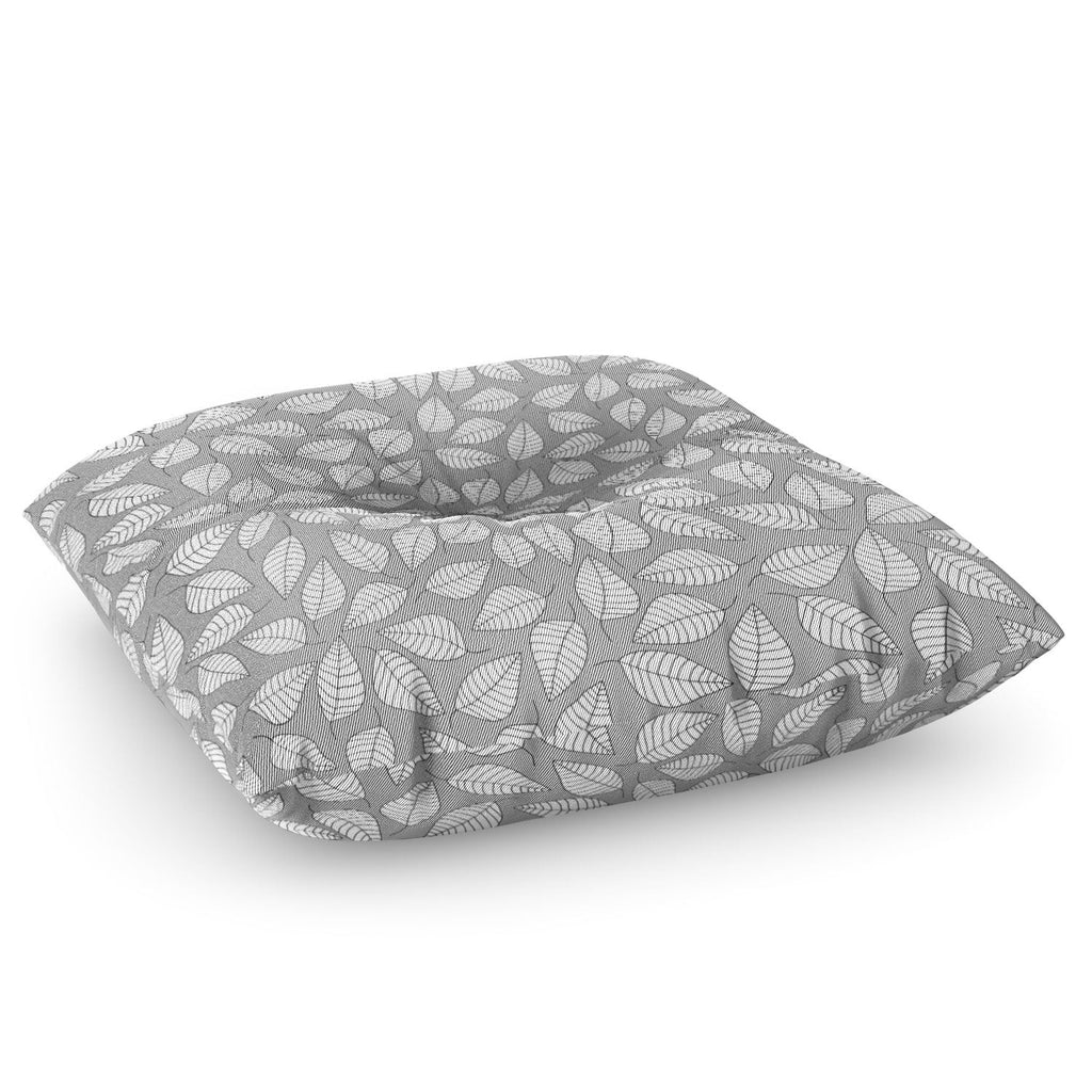 Bianca Green Leafy Floor Pillow Square